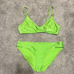 aerie Neon Green Scoop top & Bikini bottom